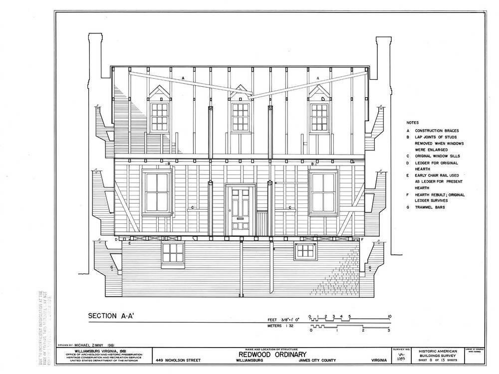 Colonial Williamsburg Timber Framed Cottage - Printed Architectural Plans