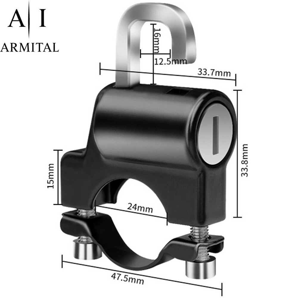 Universal Heavy Duty Alloy Motorcycle Helmet Lock with Double Handlebar Key