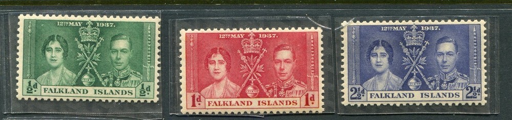 Falkland Islands #81-83 Cornation Issue Complete Set [Mint Lightly Hinged]