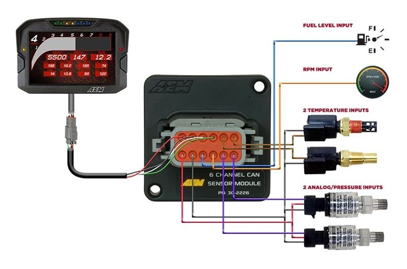 AEM Performance Electronics 30-2226 6 Channel CAN Sensor Module