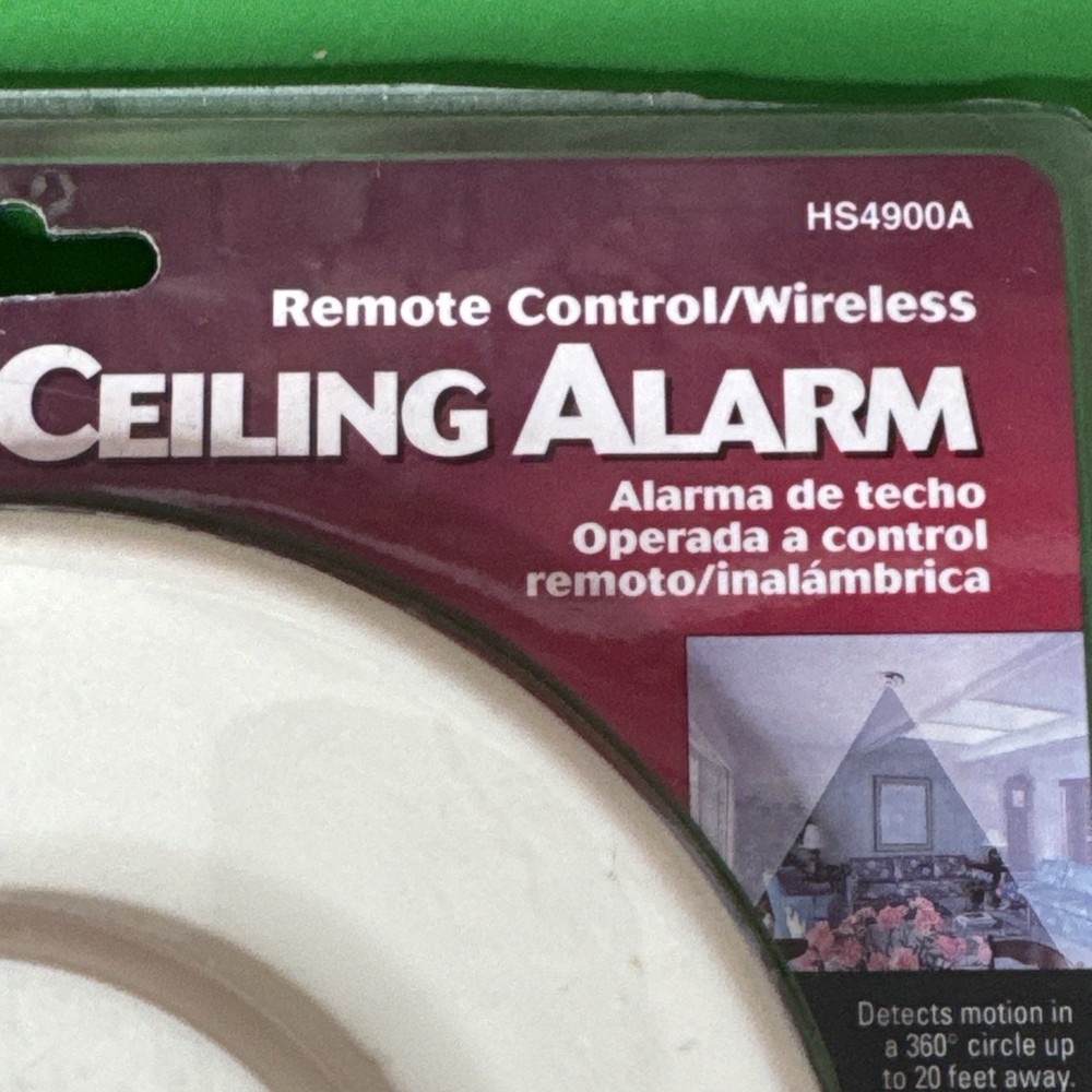 NOS Lamson Home Products Home Security Ceiling Alarm, Remote Control Wireless