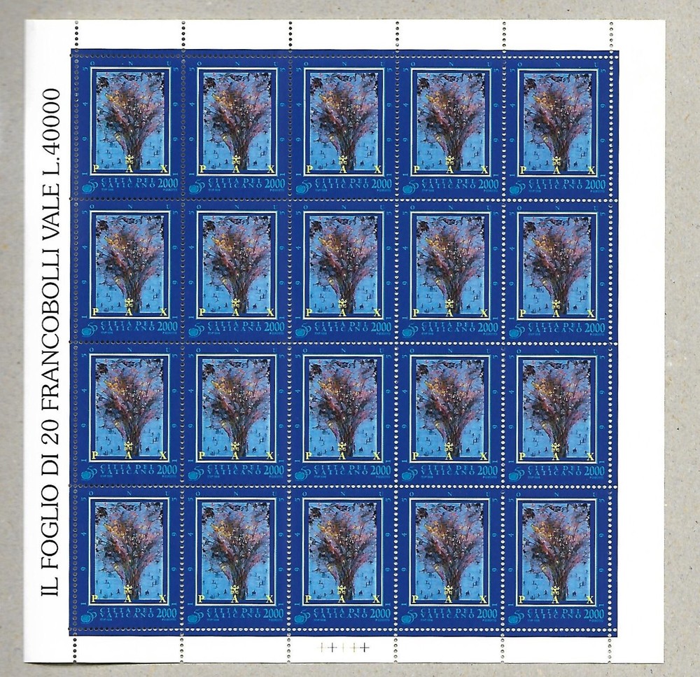 (FS297) Vatican Full sheets 1995 UNO MNH