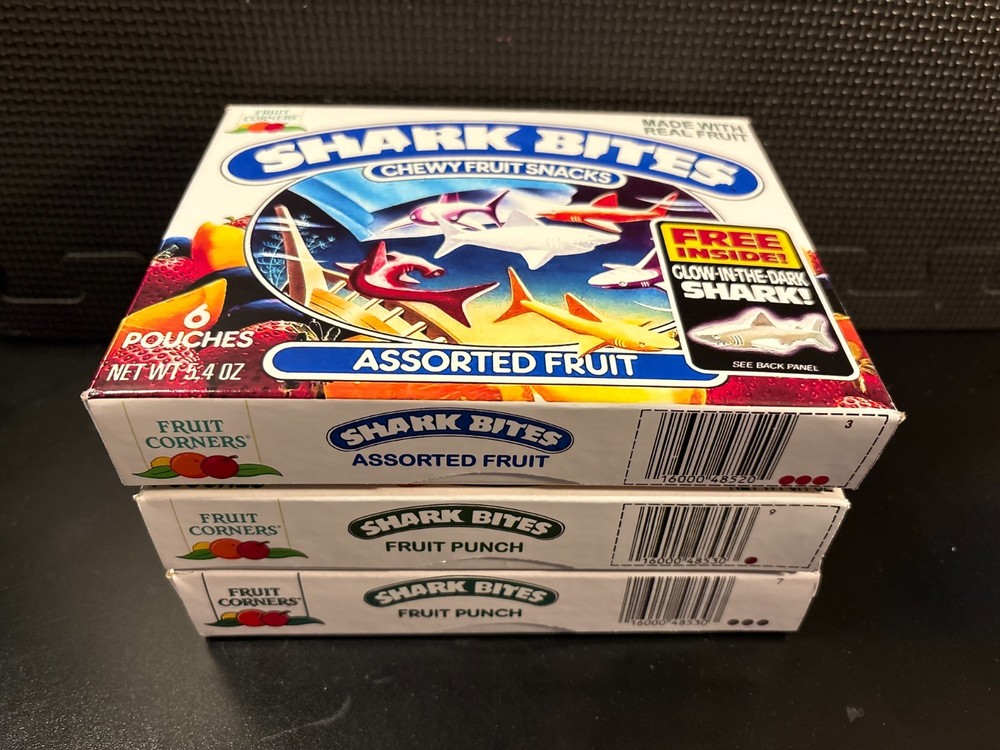 Shark Bites fruit snacks - 6 empty custom design display boxes