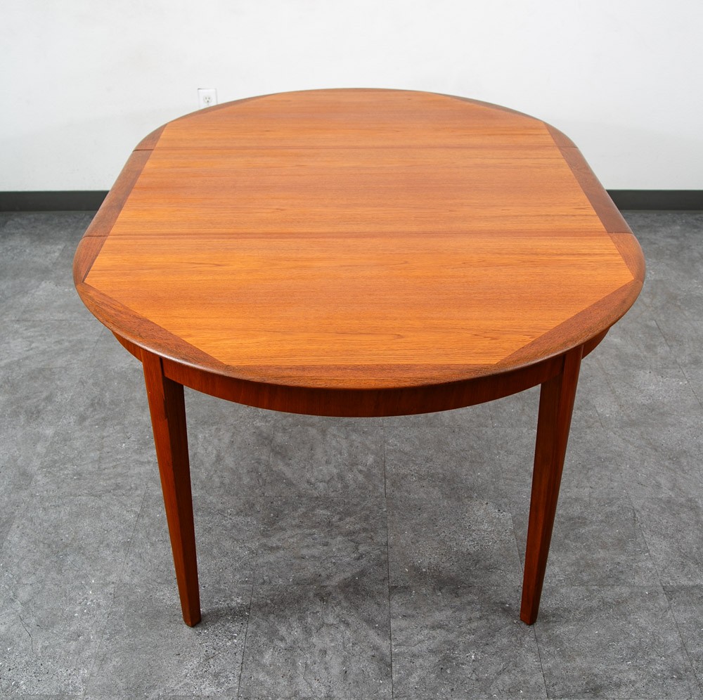 Mid Century Danish Dining Table Teak Round Square Expanding leaf Oval Denmark