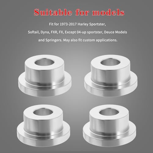 Solid Billet Handlebar Riser Bushings Compatible with Harley Softail Silver