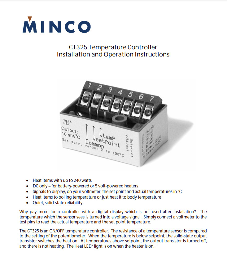 NEW - Minco C325PD2C1 Temperature Controller