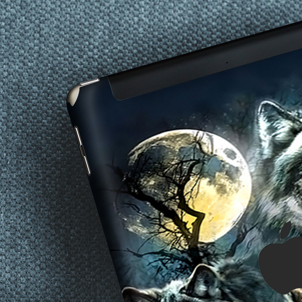 Skins Decal Wrap for Apple iPad 9.7 2017 3 Wolves Moonlight