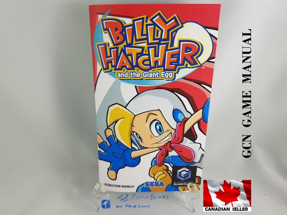 MANUAL - BILLY HATCHER EGG Nintendo Gamecube 'Replacement' Instruction Booklet