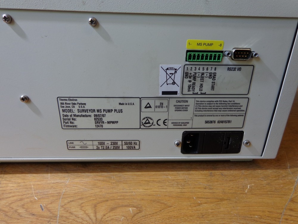 Thermo Finnigan Surveyor MS Pump Plus SRVYR-MPMPP (Powers UP with Error Code)