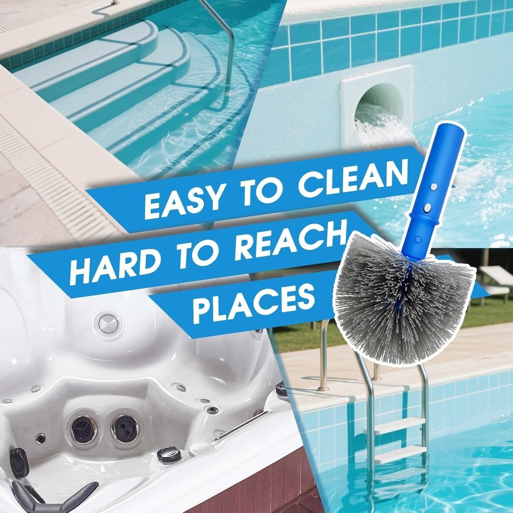 Versatile Pool Brush with Lightweight Design & Universal Pole Compatibility