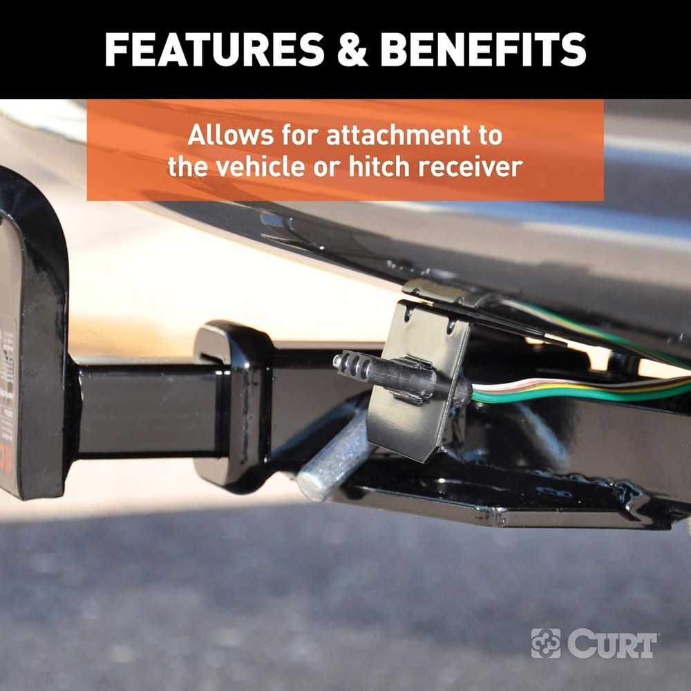 Secure 4-Way Flat Connector Mounting Bracket - Easy Install, Gloss Black Finish