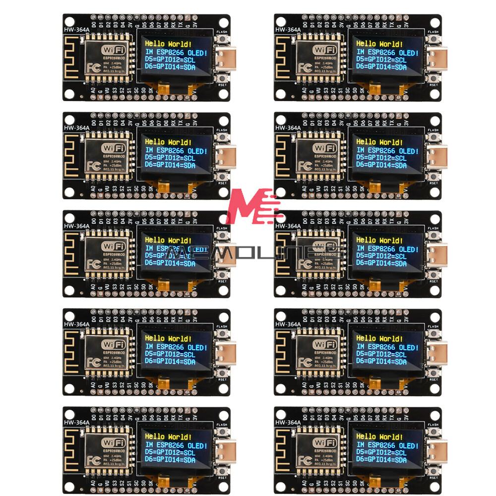 1-10Piece 0.96" ESP-12F Nodemcu ESP8266 WIFI Development Board Type-C/Micro USB