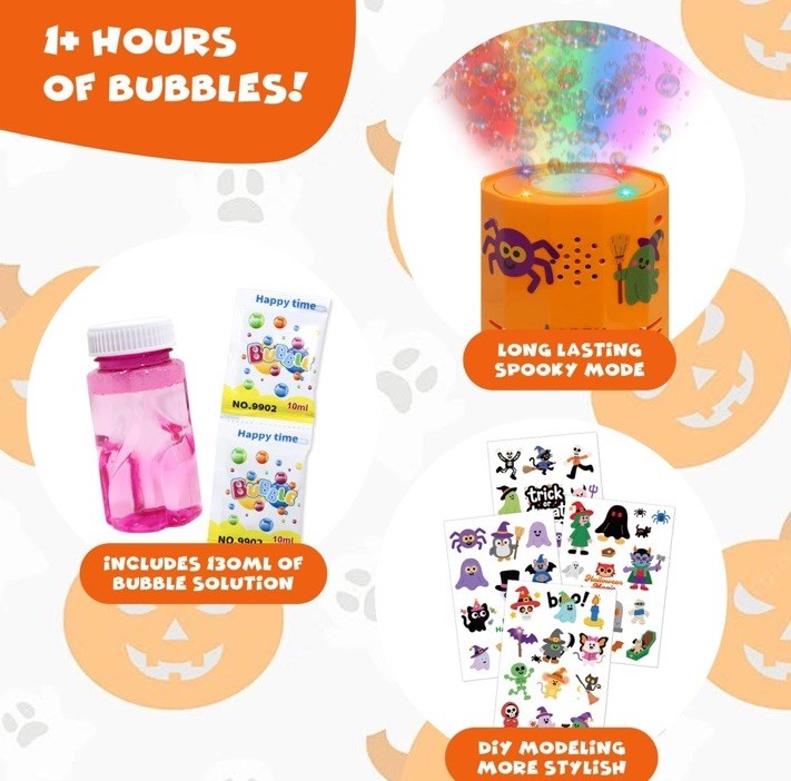 Halloween Bubble Machine, Automatic Fireworks Blower with