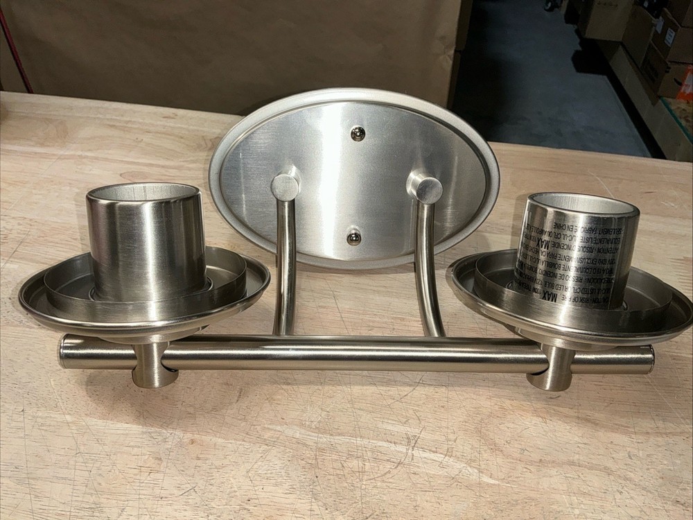 Hampton Bay Truitt 2-Light Brushed Nickel Vanity Light
