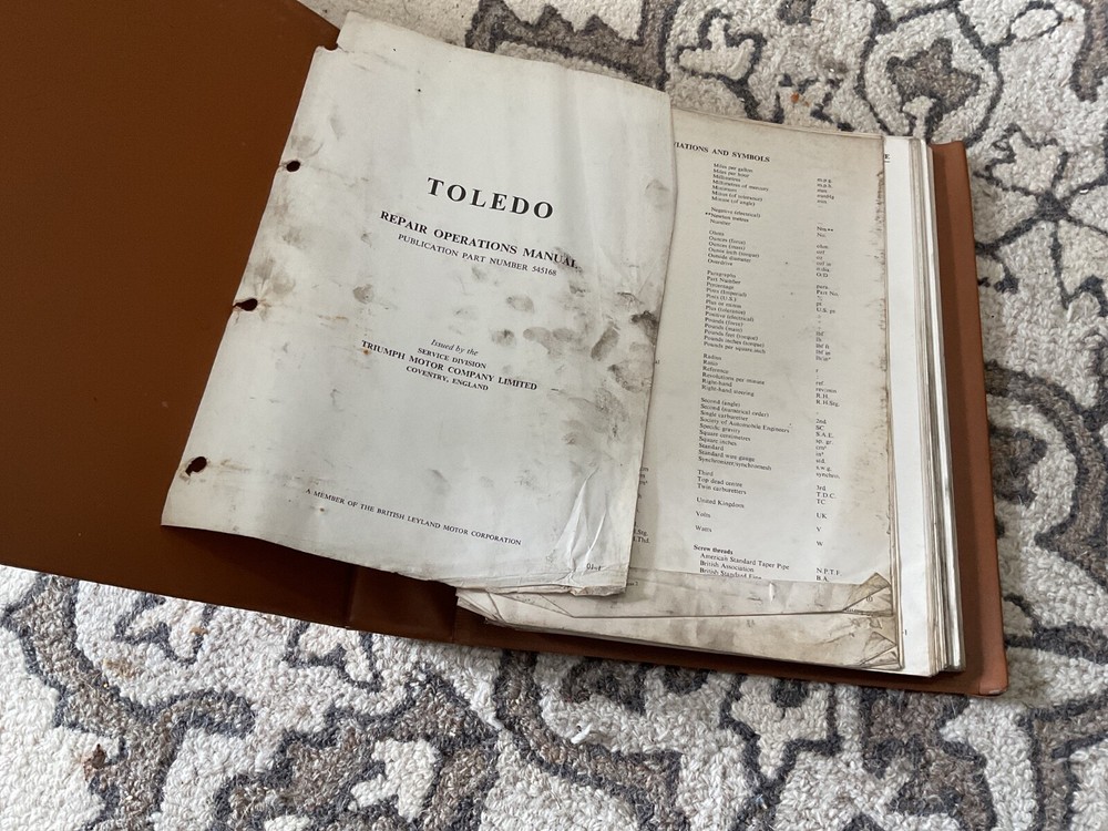 vintage triumph toledo workshop manual