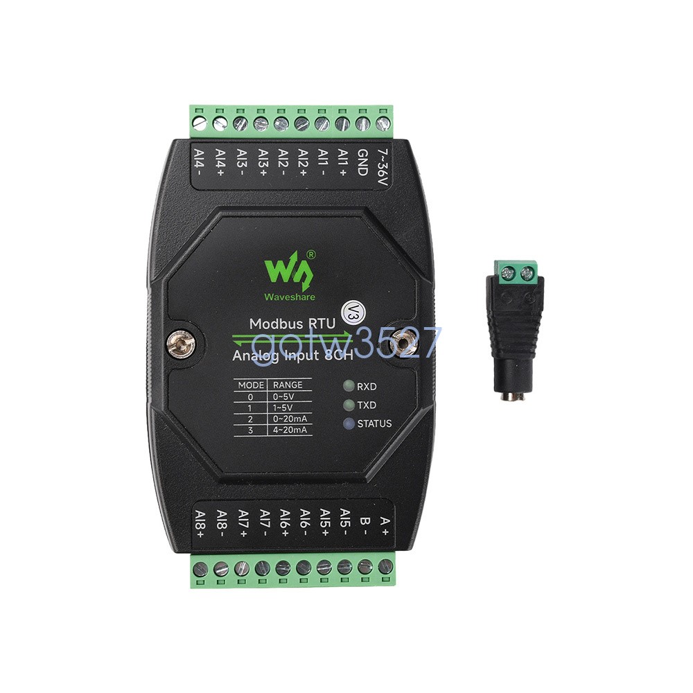 Modbus RTU Analog Input 8CH 12-bit Industrial Grade Analog Acquisition Module