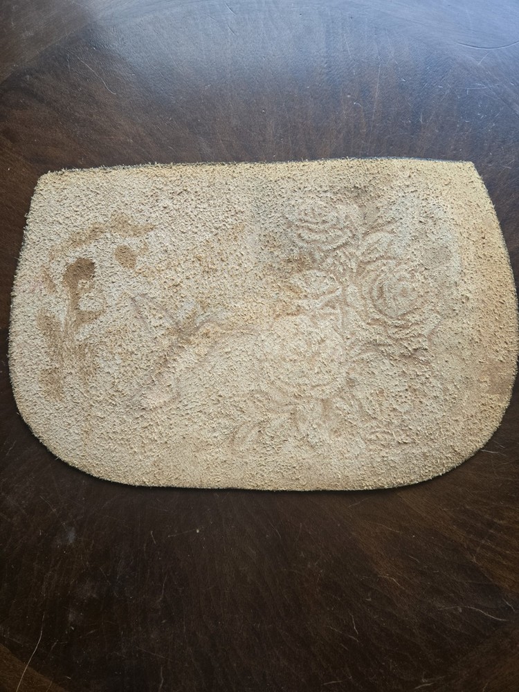 Tooled Leather Hummingbird Roses Panel