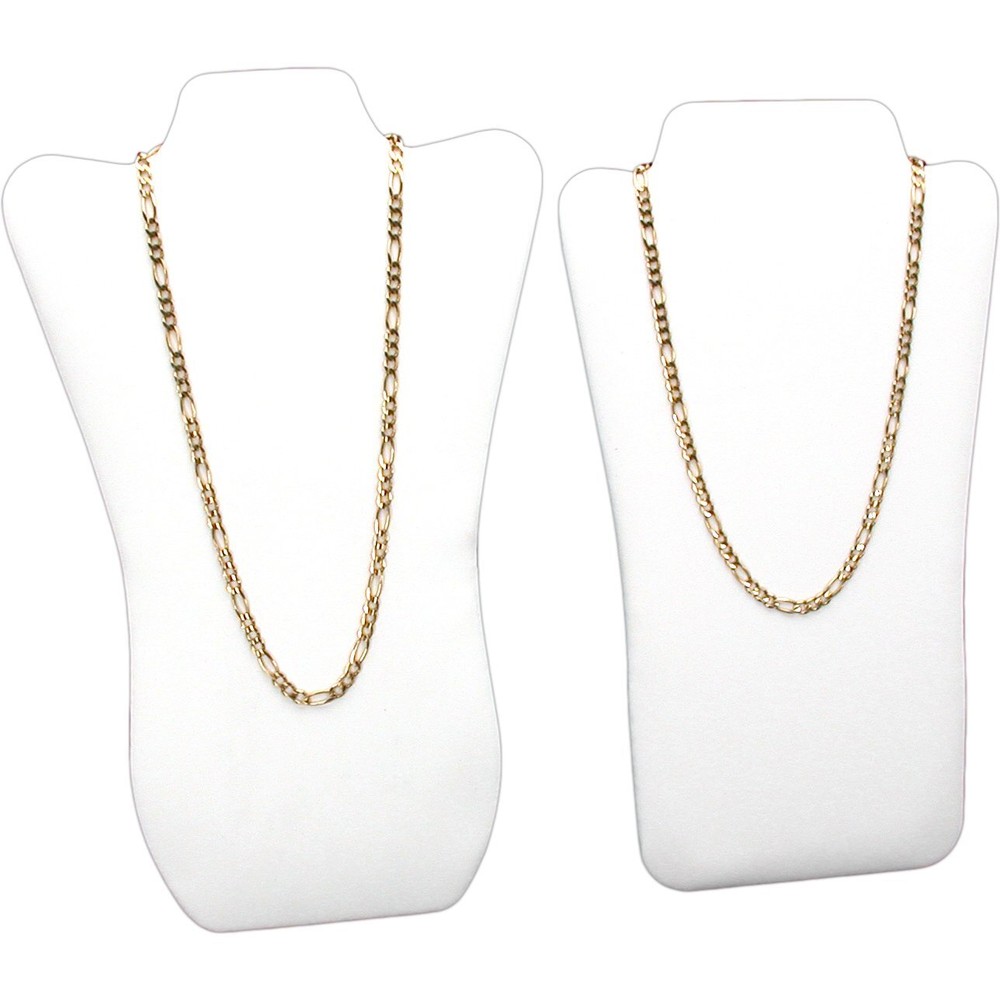 White Leatherette Large Jewelry Display 8 Pc Set