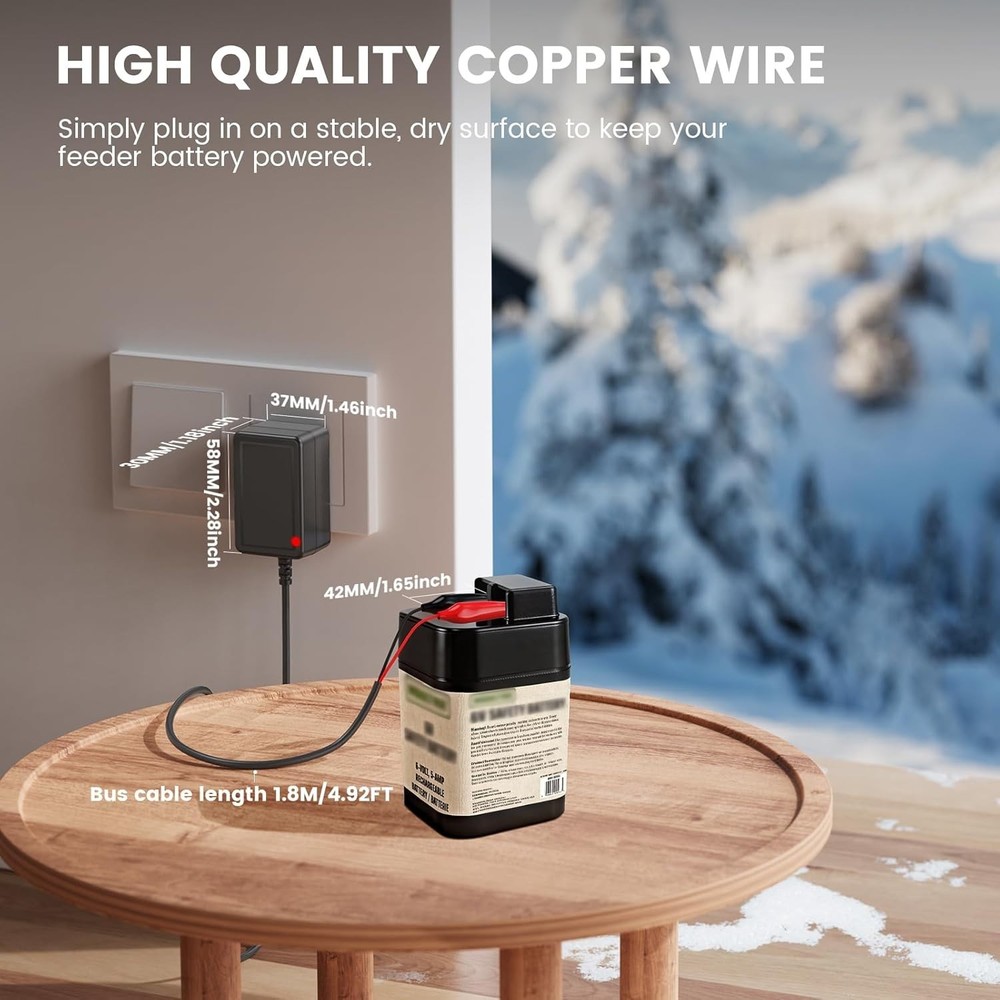 6V Battery Replacement Charger with LED Indicator & Self-Adapting Plug Design