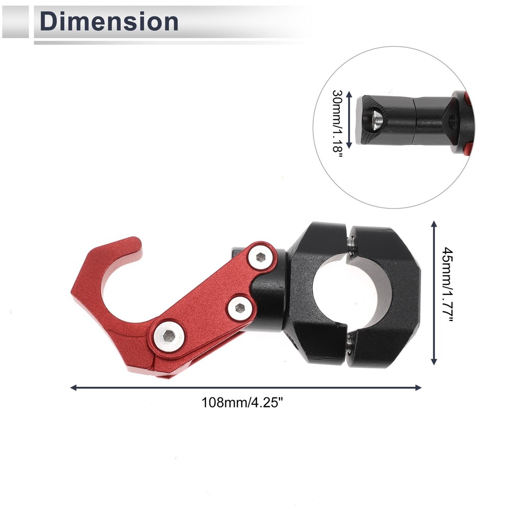 Motorcycle Hook with Key 1 Set Red