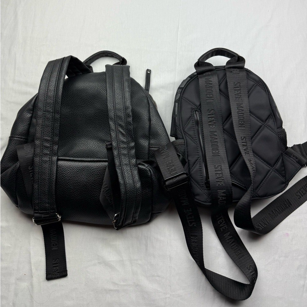 Steve Madden Black Quilted Backpack Duo bundle