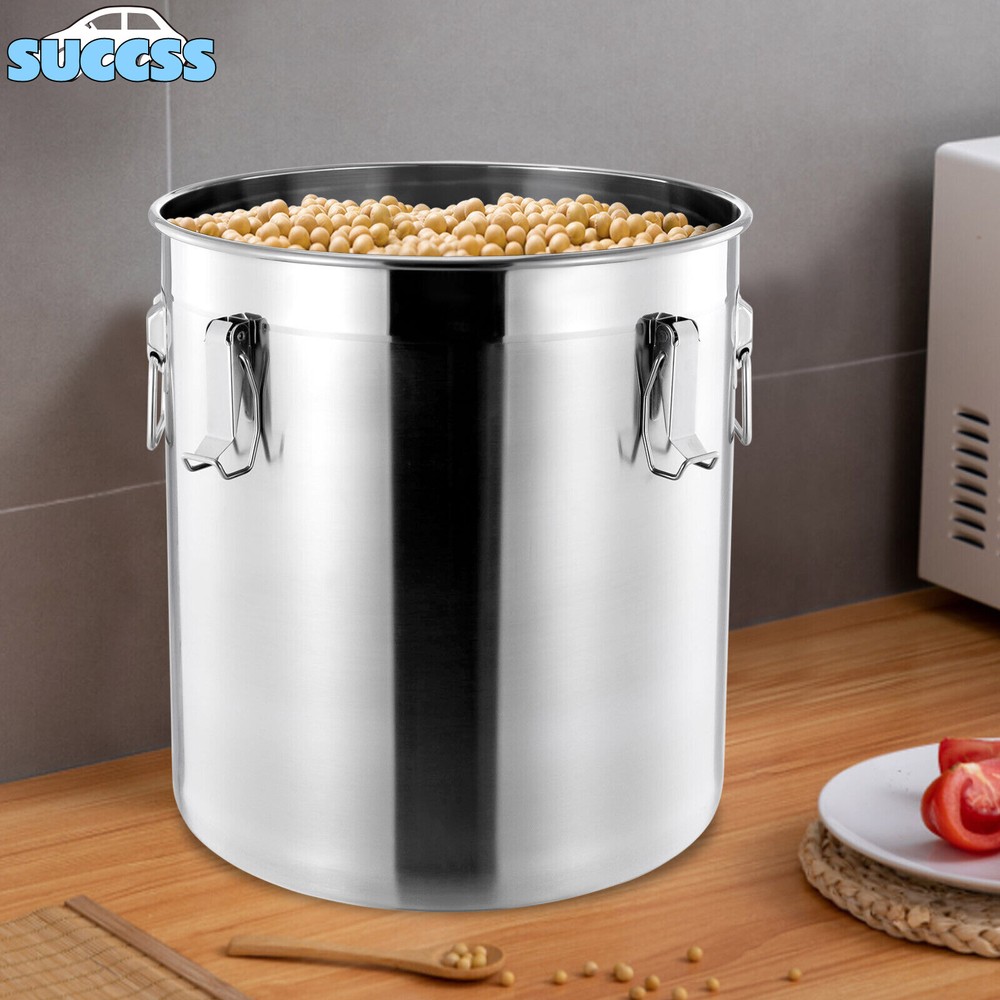 48L Stainless Steel Airtight Container Rice Cereal Grain Container Storage Box