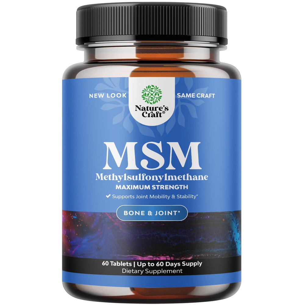 Pure MSM Supplement Tablets Joint Support for Increased Flexibility