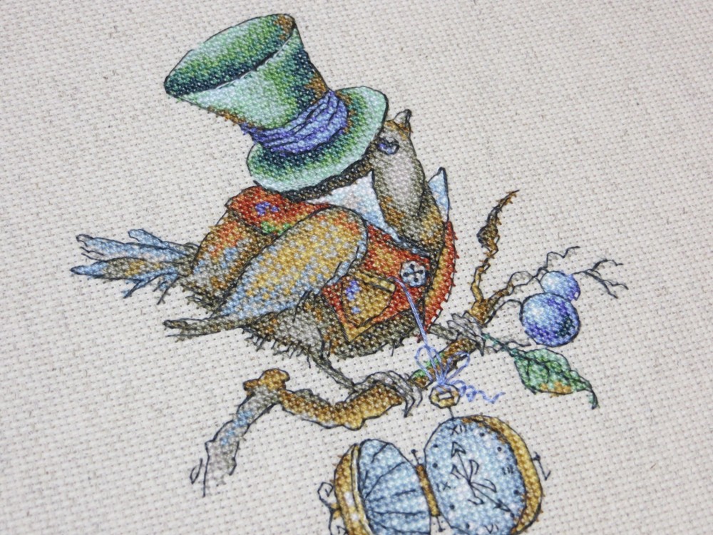 Finished Completed Cross Stitch - Mister Sparrow