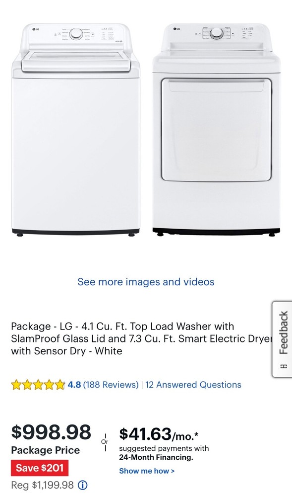 White LG Washer & Dryer Set In Great Condition