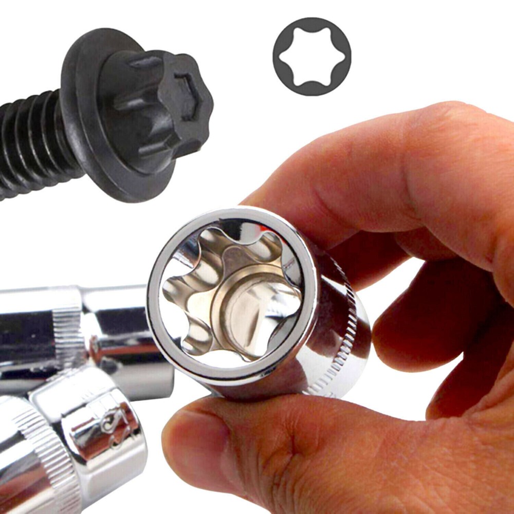 14 PC E Torx Star Female Bit Socket Set 1/2"/3/8"/1/4" Drive E4 -E24