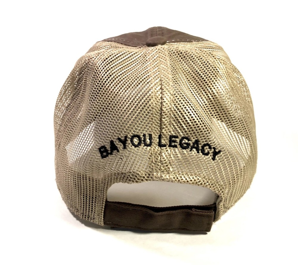 Bayou Legacy Trucker Hook/Loop Back (Brown/Tan) Logo Hat #CAP-BT