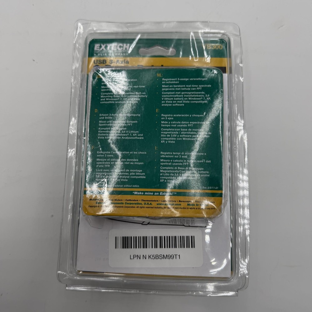 Extech VB300 3-Axis G-Force USB Datalogger