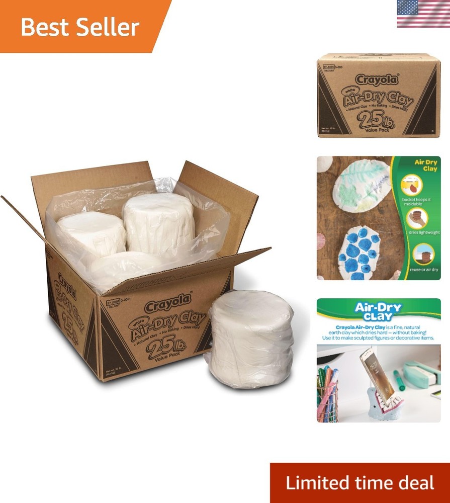 Versatile White Modeling Clay for Kids - 25 lbs for Creative Projects