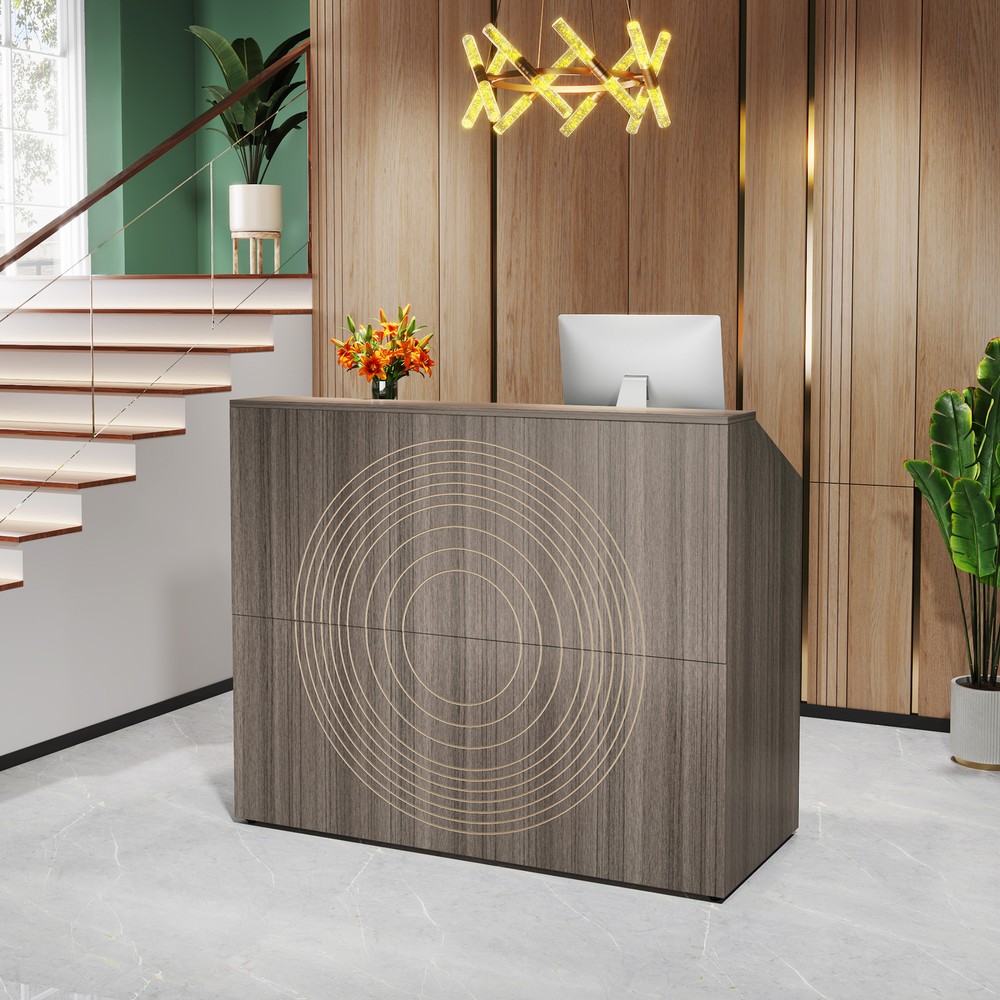Tribesigns Reception Desk with Counter, Modern Front Desk Reception Room Table