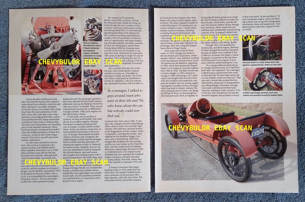1914 O-We-Go Model A Cyclecar History Info Article