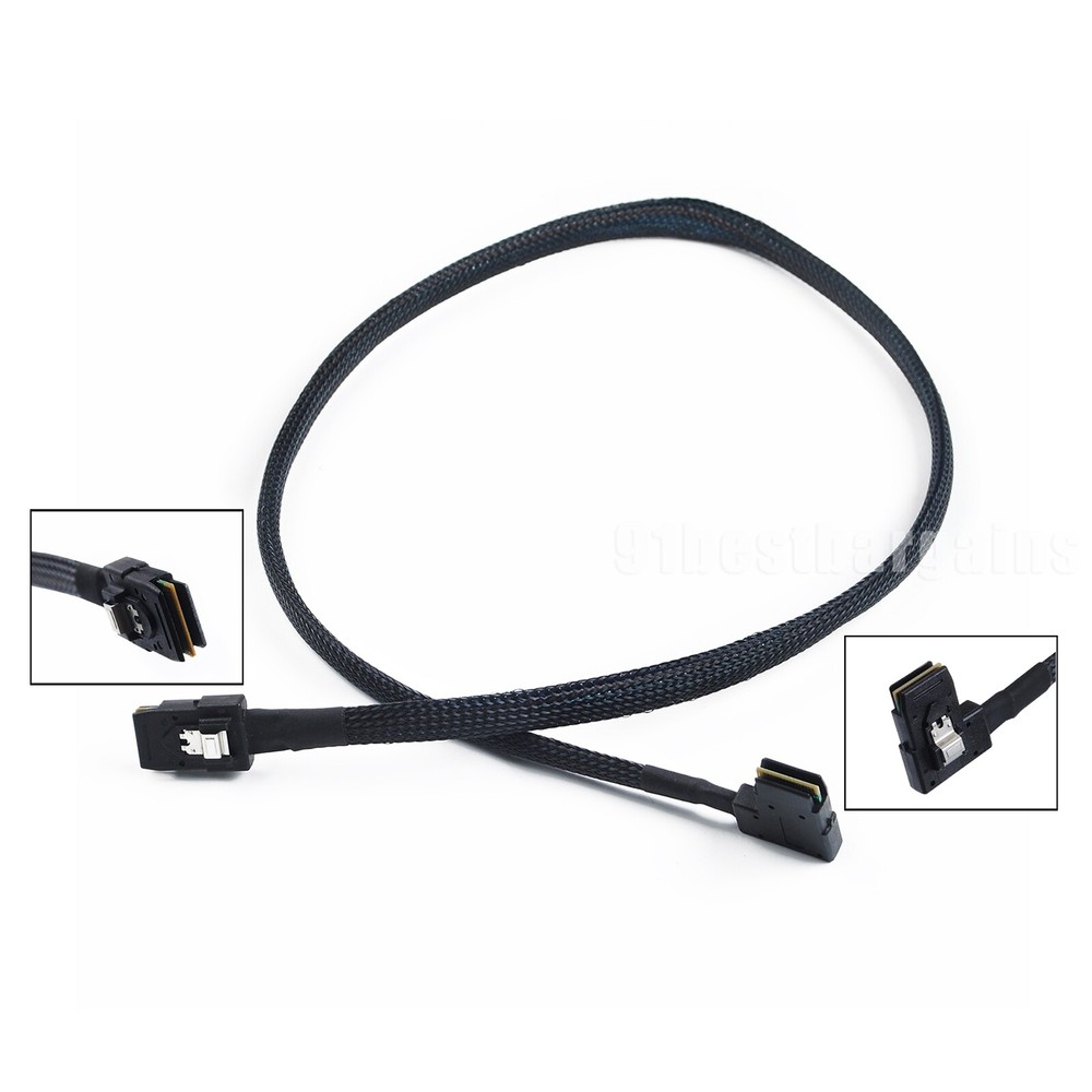Slim Flat Right Angled Mini SAS 36pin SFF-8087 to 8087 Data Raid Cable 80cm