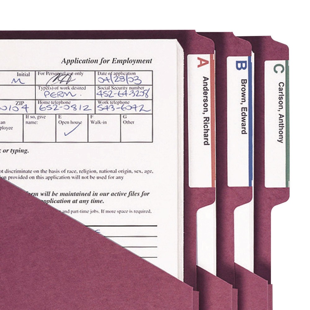 Smead® File Jackets, Letter Size, Assorted, 5/Pack