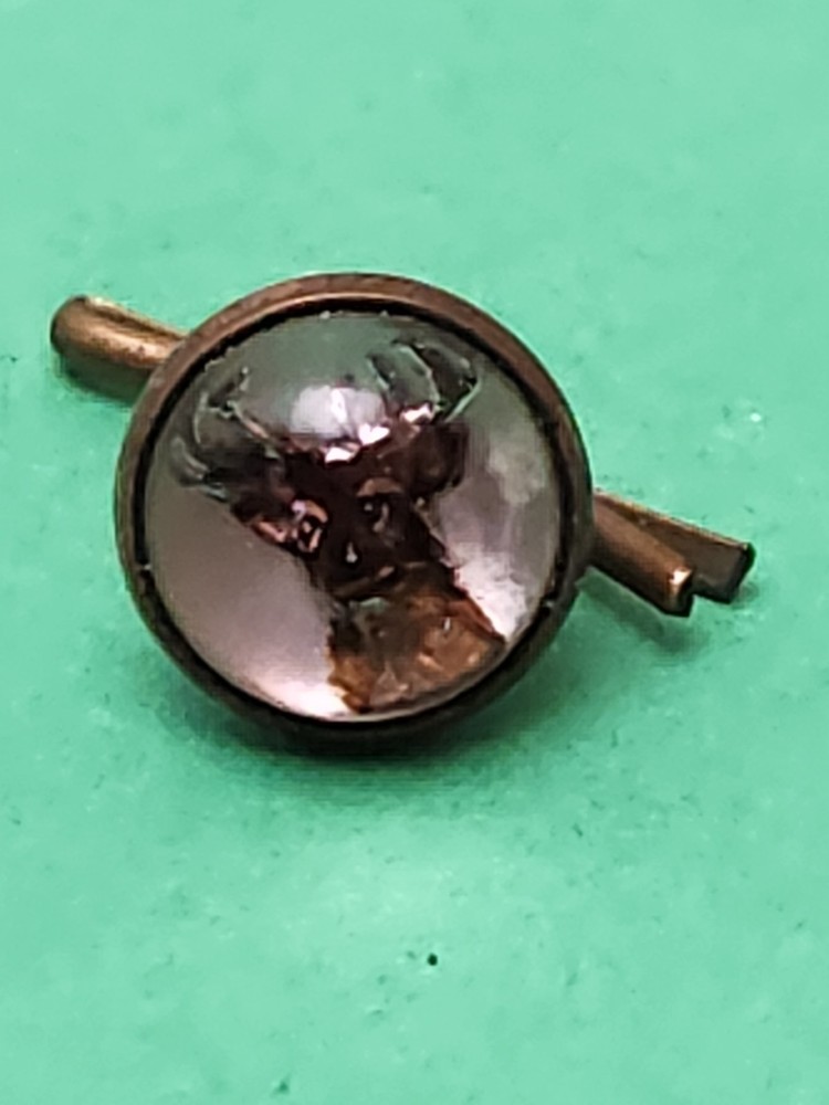 Antique Deer/Stag Cufflink Reverse Painted Crystal