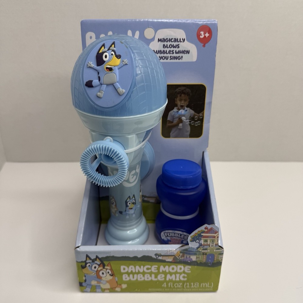 Bluey Dance Mode Bubble Mic Lights Sounds 4oz Bubble Solution New