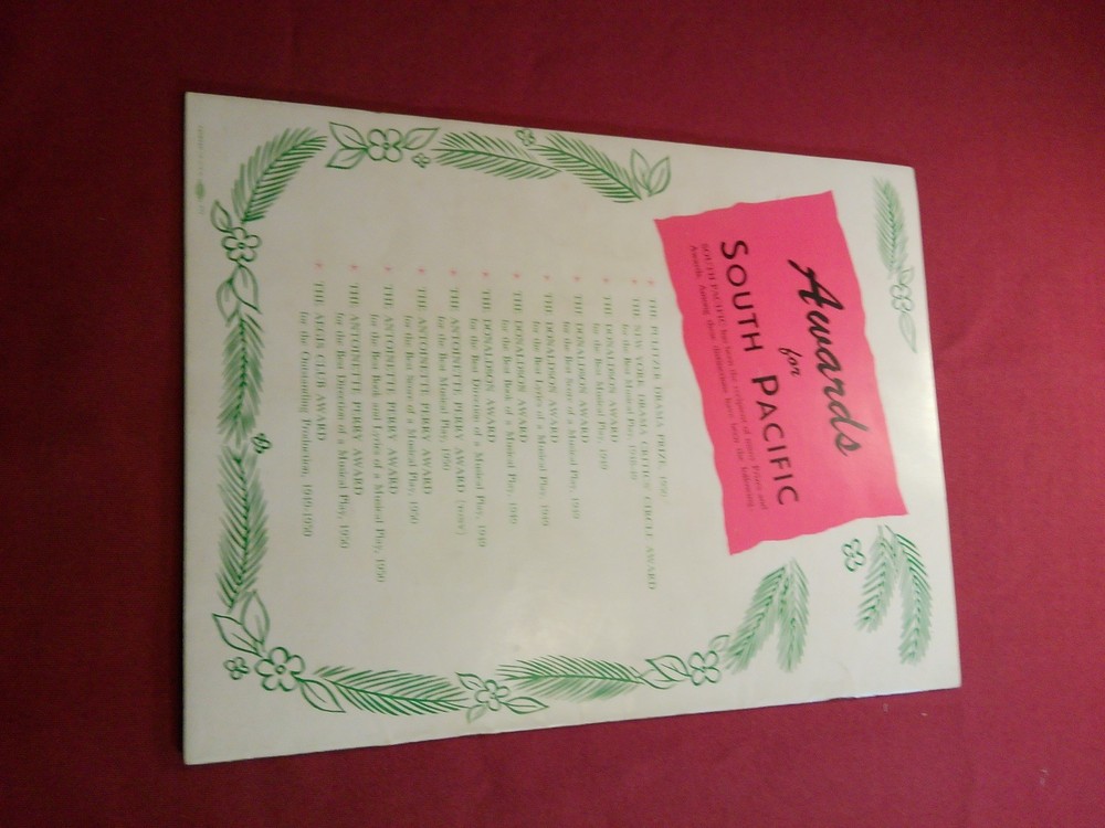 ORIGINAL 1949 Broadway " South Pacific " program - Mary Martin & Ray Middleton