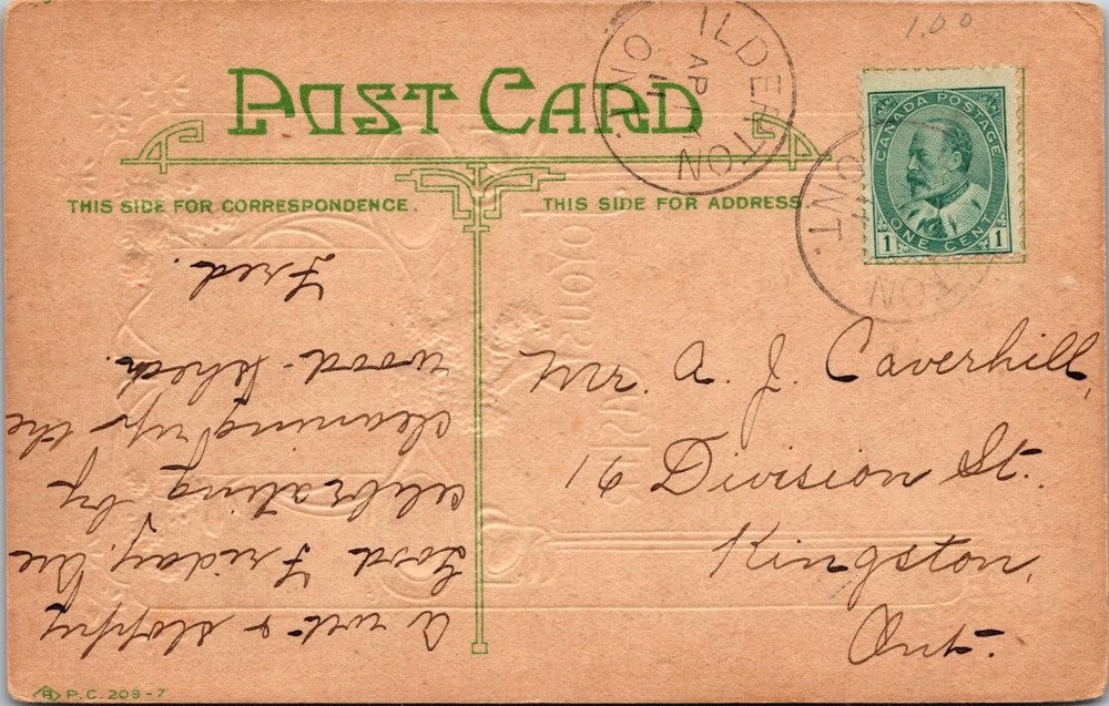 Canada 1911 Ilderton, Ont - PPC - A02369