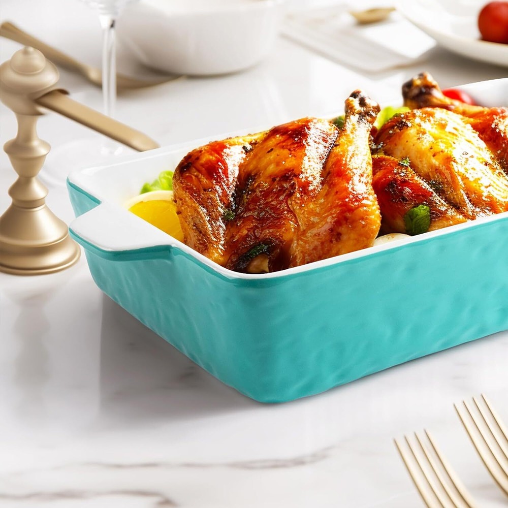 Baking Dish, Rectangular Casserole Dish for Oven, Lasagna Pan Deep Aquamarine