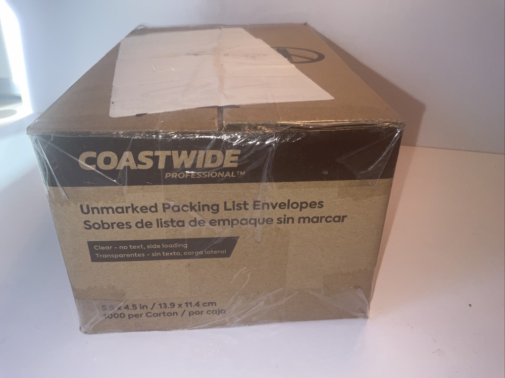 4.5" x 5.5" Plain Face No Print Packing List Envelopes Back Load, 1000 Pieces