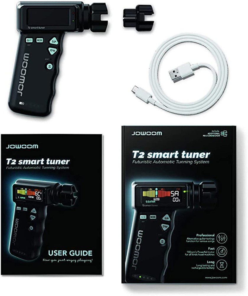 T2 Smart Guitar Tuner & Automatic Peg String Winder 2-in-1 Multi-functional S...