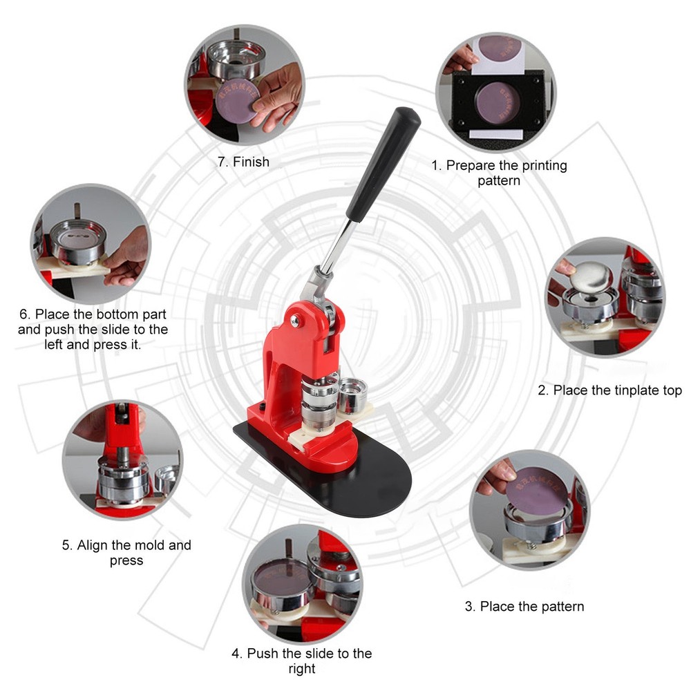 Button Maker Machine Pin Maker Button Press Machine With 100PCS Button Parts New