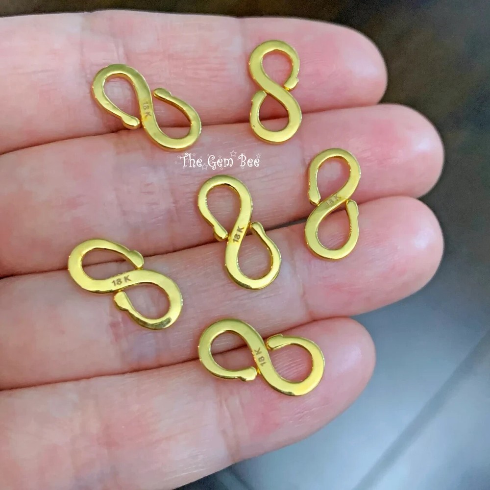 7mmx15mm 18k Solid Gold Heavy Hefty S Hook Clasp Finding