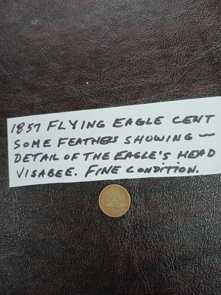 1857 Flying Eagle copper-nickel U.S. cent. Fine, See*