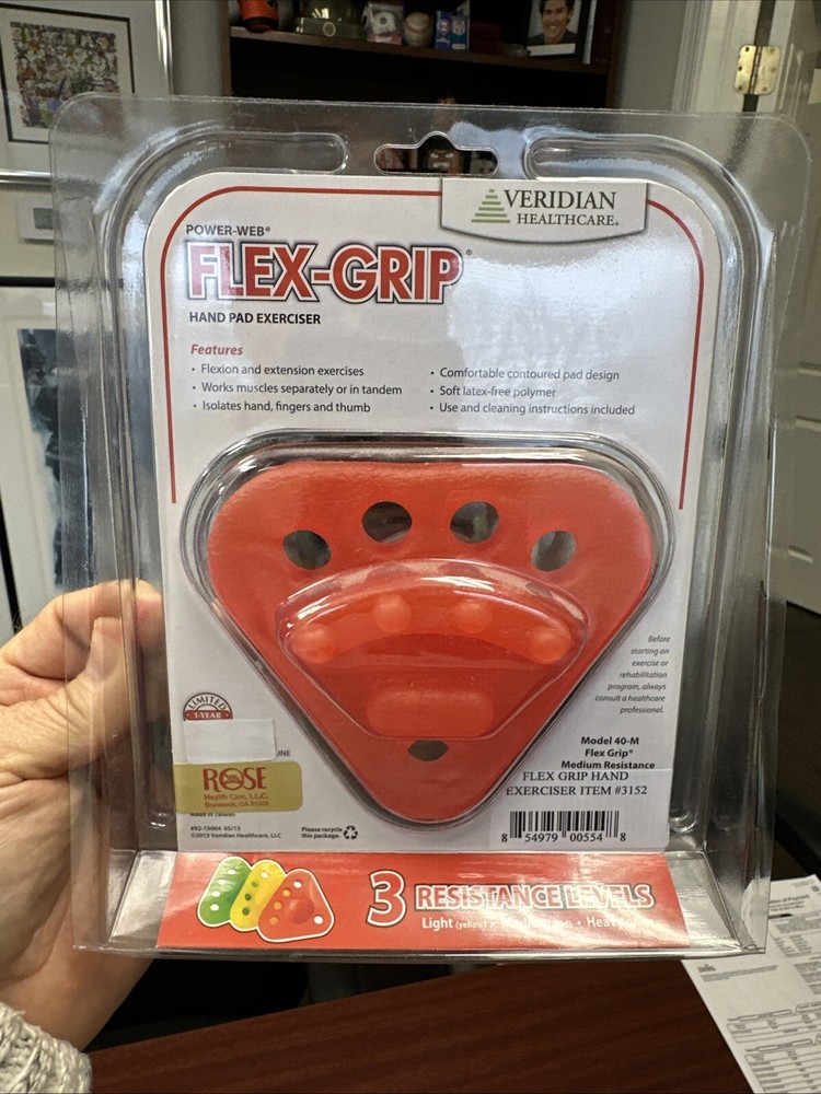 Flex-Grip Hand Pad Exerciser Model 40-M, Provides Medium (Red) Resistance NEW