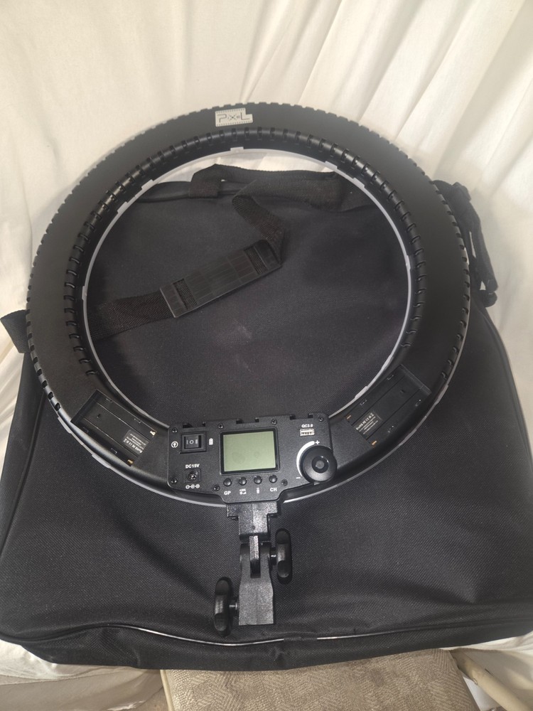 PXL Ring Light Studio Continuous Lighting Unit DC-Powered Black 19" dia