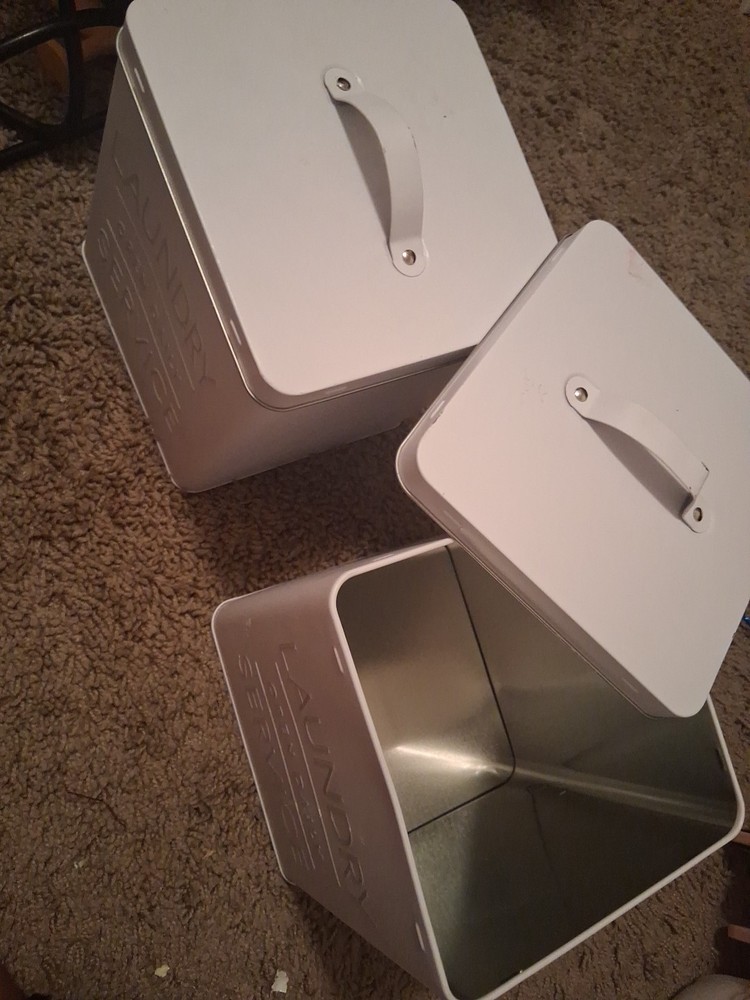 Open Daily Laundry Service Decorative Tins Laundry Bins